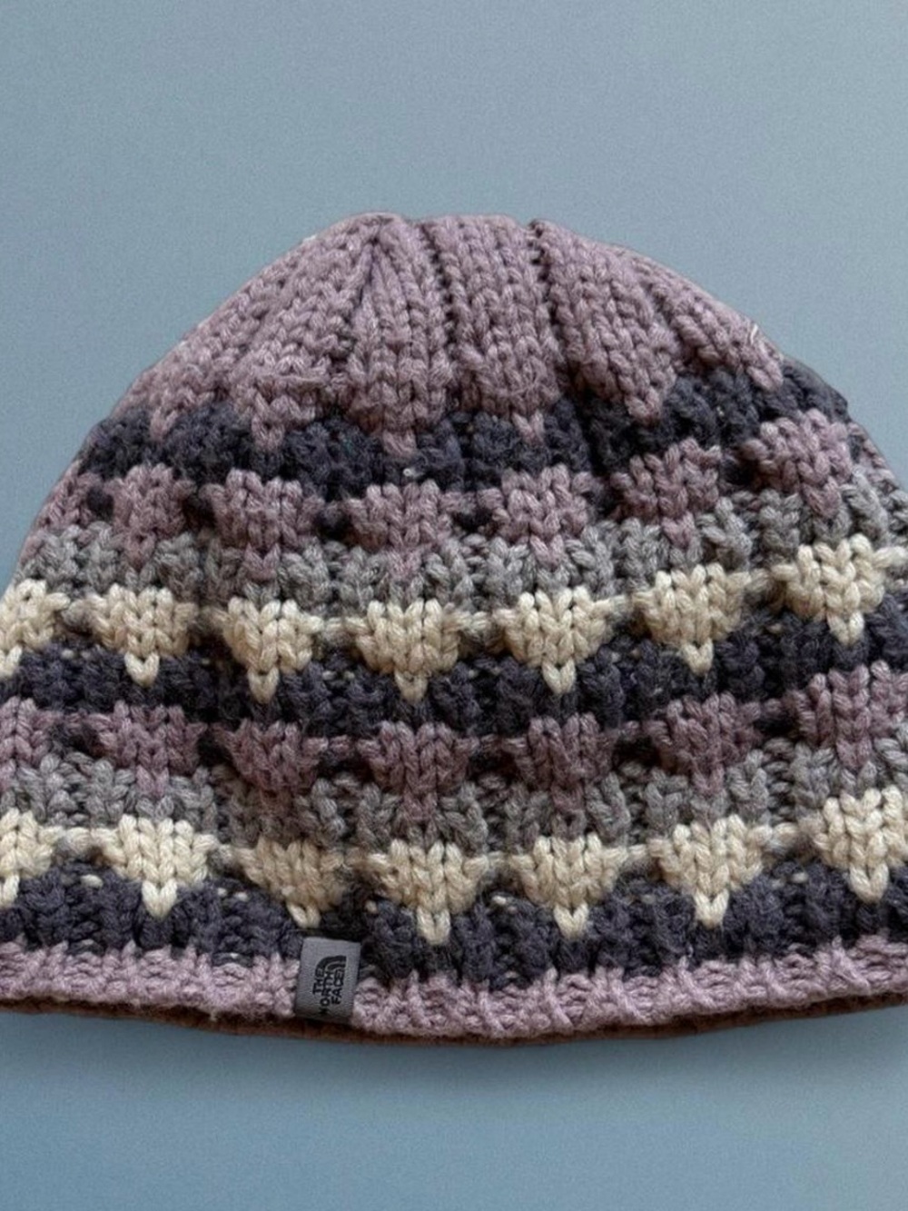 The North Face Knit Beanie - Lavender, Gray & Cream